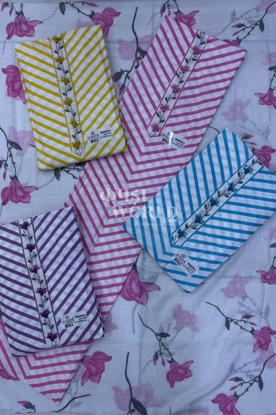 Ahmedabad Unstitched Slub Suit with Chiffon Dupatta (Set of 4)102No