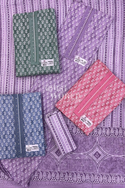 Ahmedabad Unstitched Slub Suit with Chiffon Dupatta (Set of 4)104No