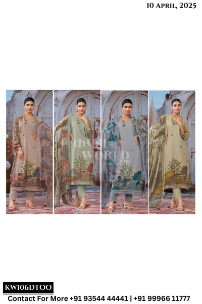 Kilory Catalogue - Devine: Designer Chiffon Dupatta Cotton Suit Catalog Supplier