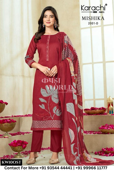 Karachi Catalogue - Mishika: Digital Printed Fancy Satin Suit Suppliers