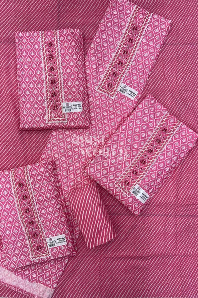 Ahmedabad Unstitched Slub Suit with Chiffon Dupatta (Set of 4)111No
