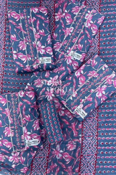Ahmedabad Unstitched Slub Suit with Chiffon Dupatta (Set of 4)112No