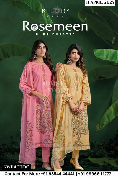 Kilory Catalogue - Rosemeen: Fancy Work Cotton Suit Catalog Wholesale price