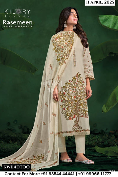 Kilory Catalogue - Rosemeen: Fancy Work Cotton Suit Catalog Wholesale price