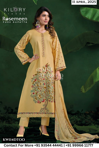 Kilory Catalogue - Rosemeen: Fancy Work Cotton Suit Catalog Wholesale price