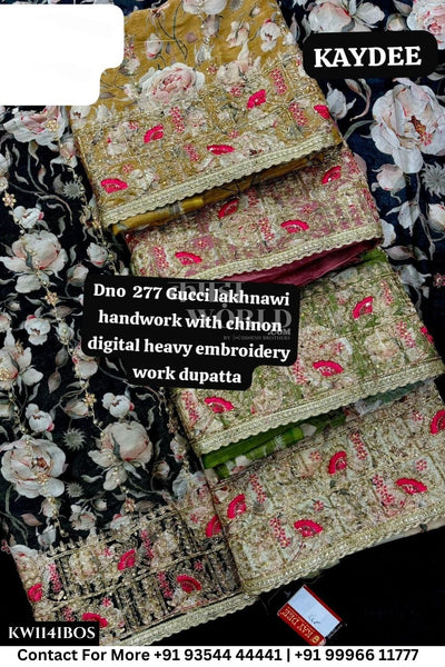 Kaydee - Fancy Cotton Suits With Half Work Pure Dupatta Patti:  (Set of 5)114No