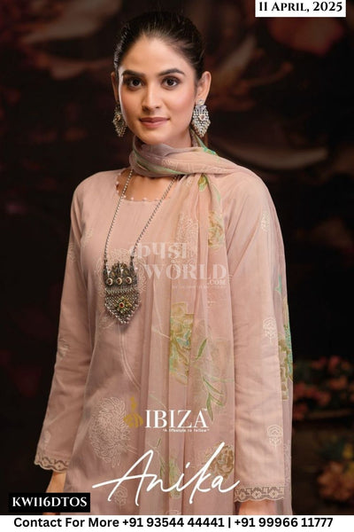 Ibiza Catalogue - Anika: Pure Linen Khadi Pattern Ladies Suit Catalog Wholesale