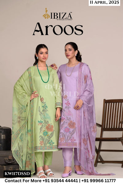 Ibiza Catalogue - Aroos: Pure Lawn Cotton Fancy Ladies Suit Exporters
