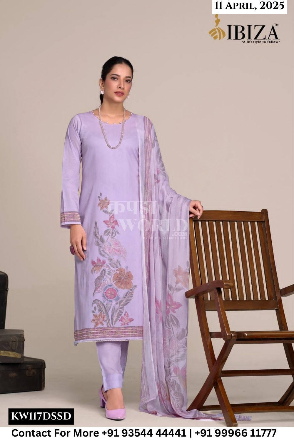 Ibiza Catalogue - Aroos: Pure Lawn Cotton Fancy Ladies Suit Exporters