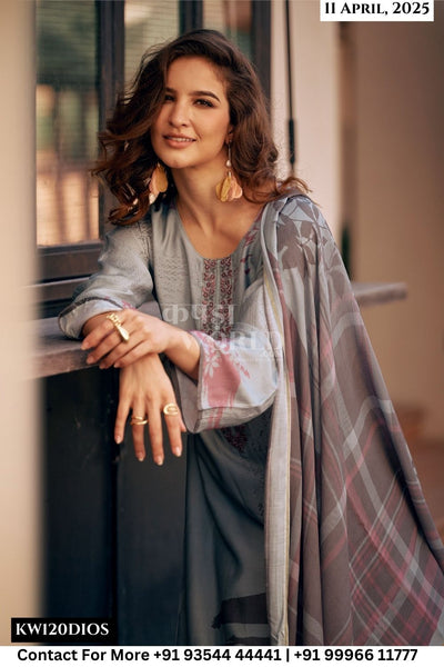 Sadhana Catalogue - Freya: Pure Muslin Silk Fancy Suit Catalog Exporter