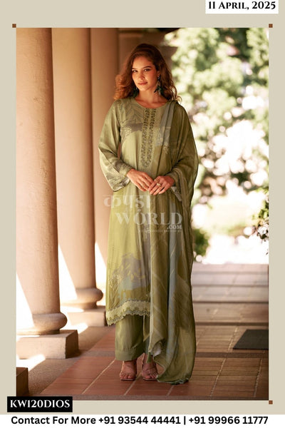 Sadhana Catalogue - Freya: Pure Muslin Silk Fancy Suit Catalog Exporter