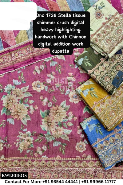 Kaydee - Fancy Cotton Suits With Half Work Pure Dupatta Patti:  (Set of 5)120No