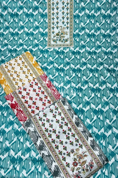 Ahmedabad Unstitched Cambric Suit with Chiffon Dupatta (Set of 4)121No