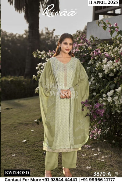 Rivaa Catalogue - Leena Vol 4 : Digital Printed Linen Suit Summer Wear Catalogs