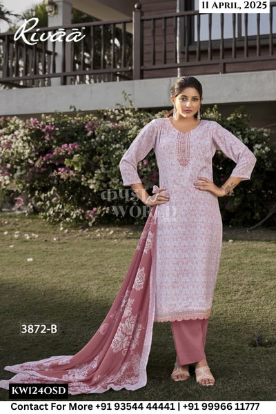 Rivaa Catalogue - Leena Vol 4 : Digital Printed Linen Suit Summer Wear Catalogs
