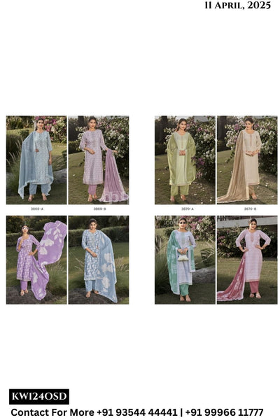 Rivaa Catalogue - Leena Vol 4 : Digital Printed Linen Suit Summer Wear Catalogs