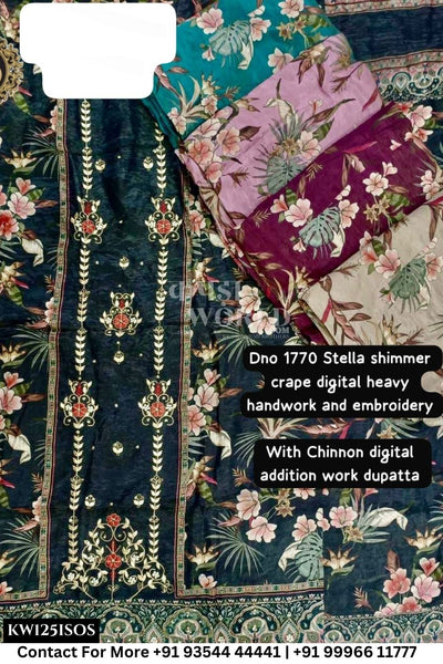 Kaydee - Fancy Cotton Suits With Half Work Pure Dupatta Patti:  (Set of 5)125No