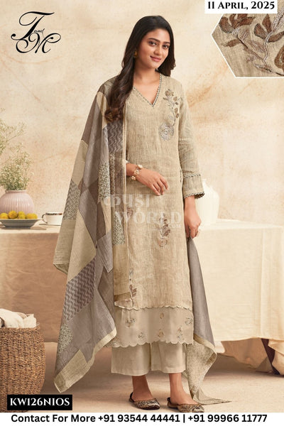 T and M Catalogue - Nirjhari: Exclusive Linen Salwar Suit Latest Summer Collection