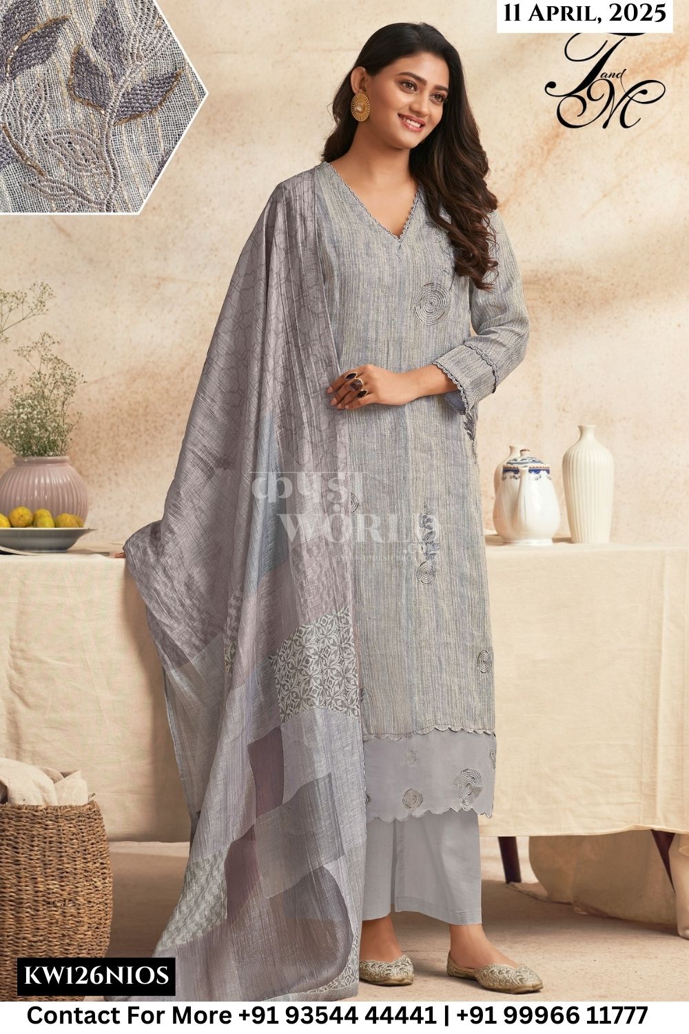 T and M Catalogue - Nirjhari: Exclusive Linen Salwar Suit Latest Summer Collection