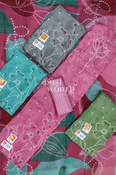 Ahmedabad Unstitched Cambric Suit with Chiffon Dupatta (Set of 4)136No