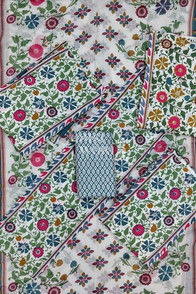 Ahmedabad Unstitched Cambric Suit with Chiffon Dupatta (Set of 4)137No