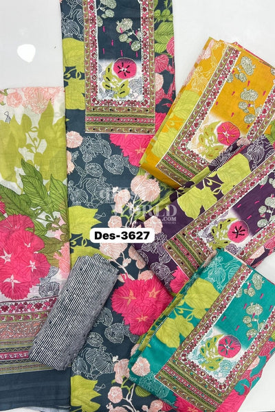 Ahmedabad Unstitched Cambric Suit with Chiffon Dupatta (Set of 4)139No