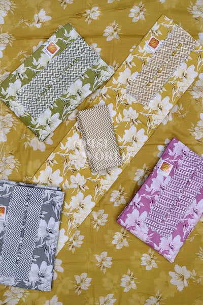 Ahmedabad Unstitched Cambric Suit with Chiffon Dupatta (Set of 4)143No