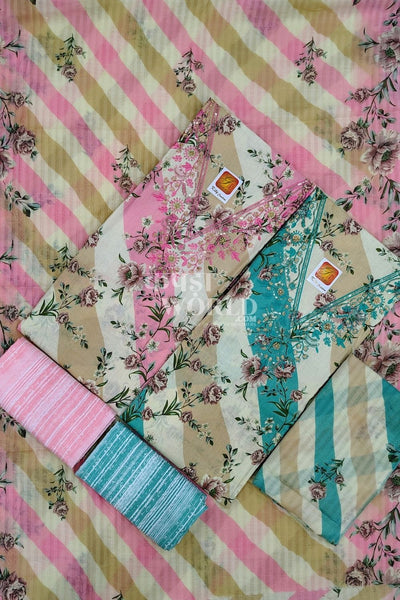 Ahmedabad Unstitched Cambric Suit with Chiffon Dupatta (Set of 4)144No