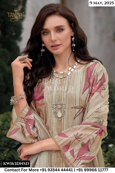 Rang Fashion Catalogue - Alvina: Fancy Digital print Linen Suit Catalog Wholesale Dealer
