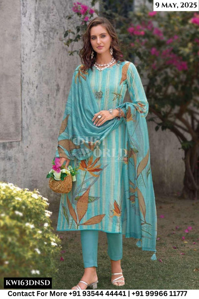 Rang Fashion Catalogue - Alvina: Fancy Digital print Linen Suit Catalog Wholesale Dealer