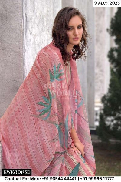 Rang Fashion Catalogue - Alvina: Fancy Digital print Linen Suit Catalog Wholesale Dealer
