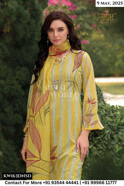 Rang Fashion Catalogue - Alvina: Fancy Digital print Linen Suit Catalog Wholesale Dealer