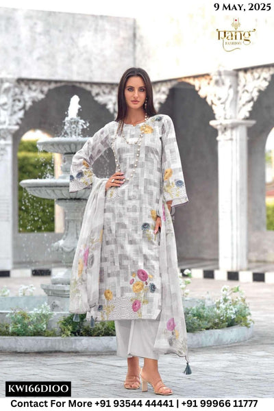 Rang Fashion Catalogue - Belona: Fancy Knot Work Swiss Cotton Suit Summer Collection