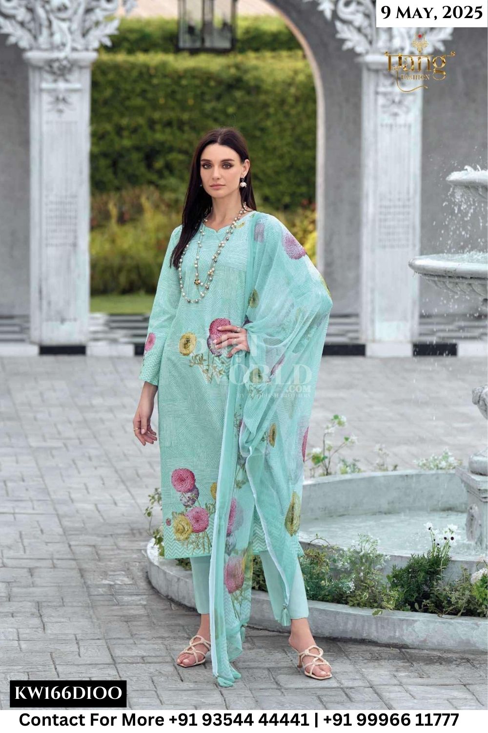 Rang Fashion Catalogue - Belona: Fancy Knot Work Swiss Cotton Suit Summer Collection