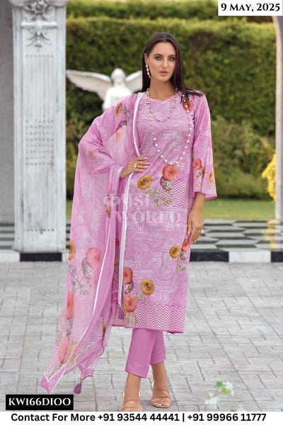 Rang Fashion Catalogue - Belona: Fancy Knot Work Swiss Cotton Suit Summer Collection