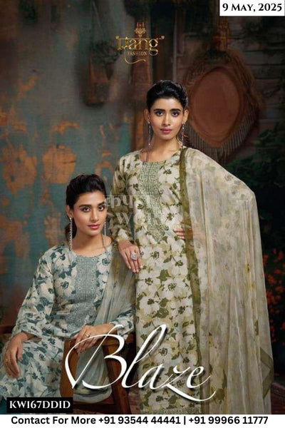 Rang Fashion Catalogue - Blaze: Designer Cotton Salwar Suit Catalog Wholesale Price