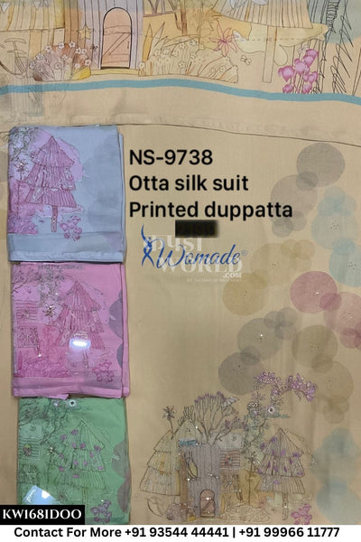 Womade - : Unsitched Otta Silk Suit With Printed Dupatta (Set of 4)168No