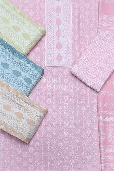 Ahmedabad Unstitched Cambric Suit with Chiffon Dupatta (Set of 4)170No