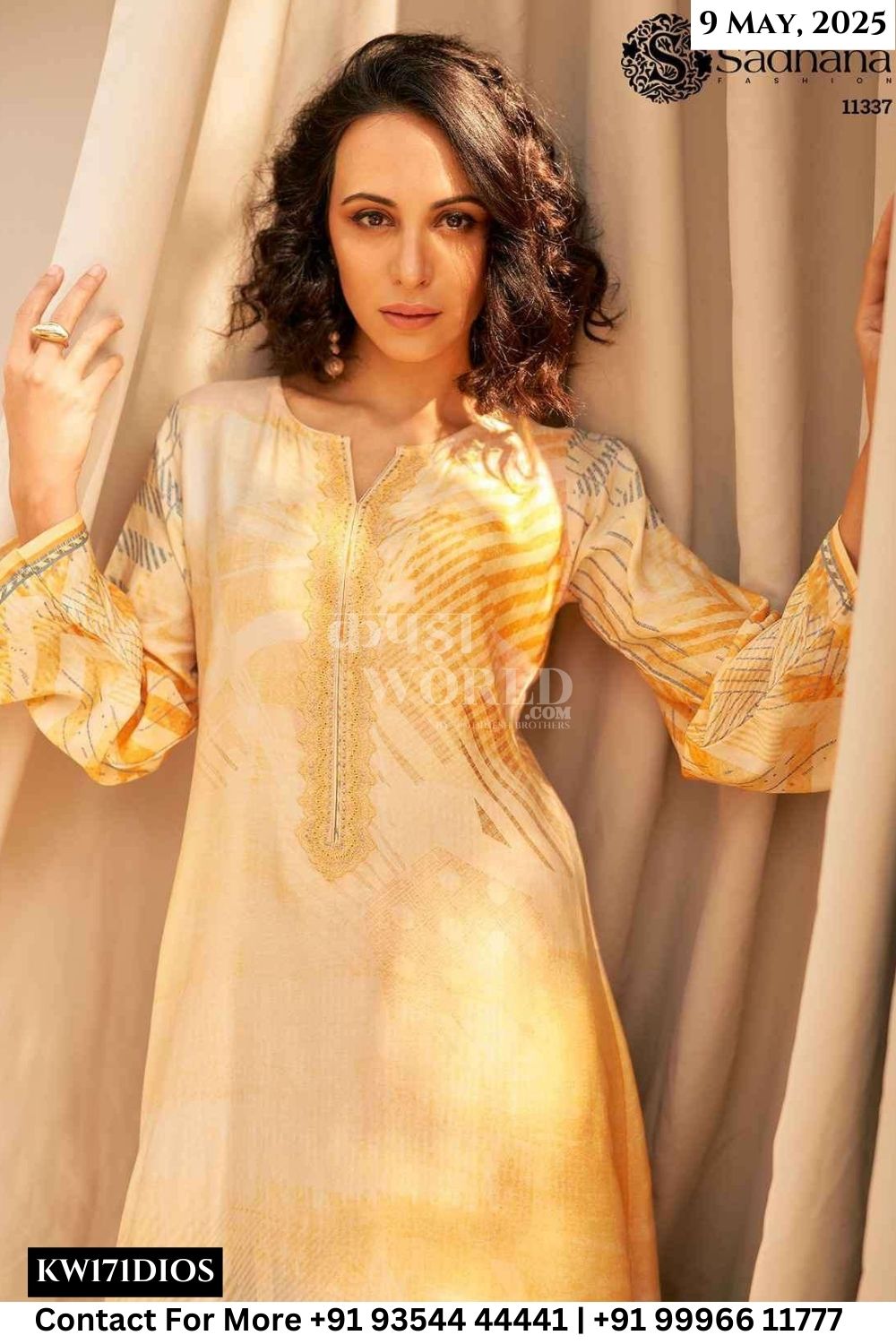 Sadhana Catalogue - Mariam: Fancy Work Muslin Silk Suit Dealers