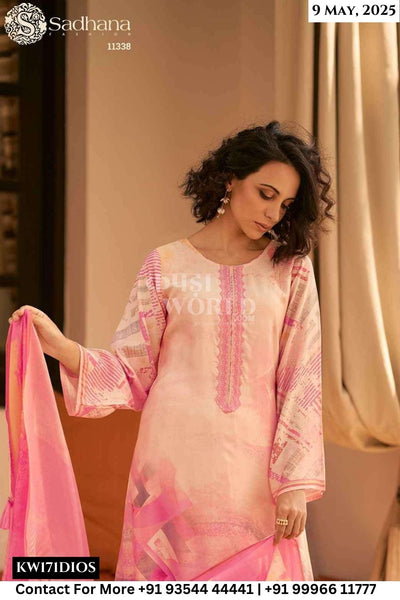 Sadhana Catalogue - Mariam: Fancy Work Muslin Silk Suit Dealers