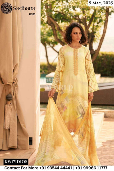 Sadhana Catalogue - Mariam: Fancy Work Muslin Silk Suit Dealers