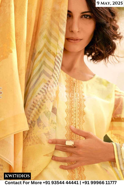 Sadhana Catalogue - Mariam: Fancy Work Muslin Silk Suit Dealers