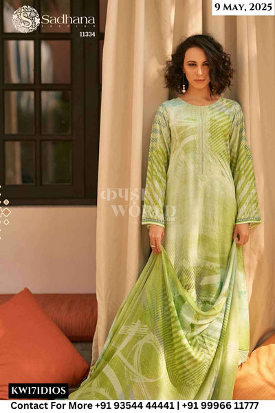 Sadhana Catalogue - Mariam: Fancy Work Muslin Silk Suit Dealers