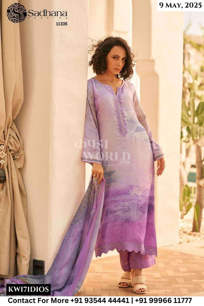 Sadhana Catalogue - Mariam: Fancy Work Muslin Silk Suit Dealers