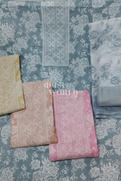 Ahmedabad Unstitched Cambric Suit with Chiffon Dupatta (Set of 4)172No