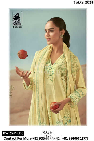 Sahiba Catalogue - Rashi: Pure Heavy Cotton Exclusive Summer Suits Catalog Dealers
