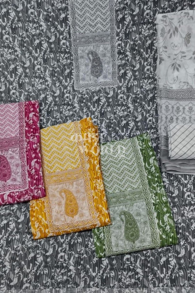 Ahmedabad Unstitched Cambric Suit with Chiffon Dupatta (Set of 4)174No