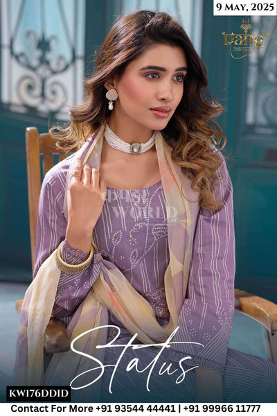 Rang Fashion Catalogue - Status: Fancy Knot Work Cotton Suit New Collection