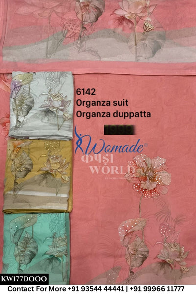 Womade - : Unsitched Organza Suit With Organza Dupatta (Set of 4)177No