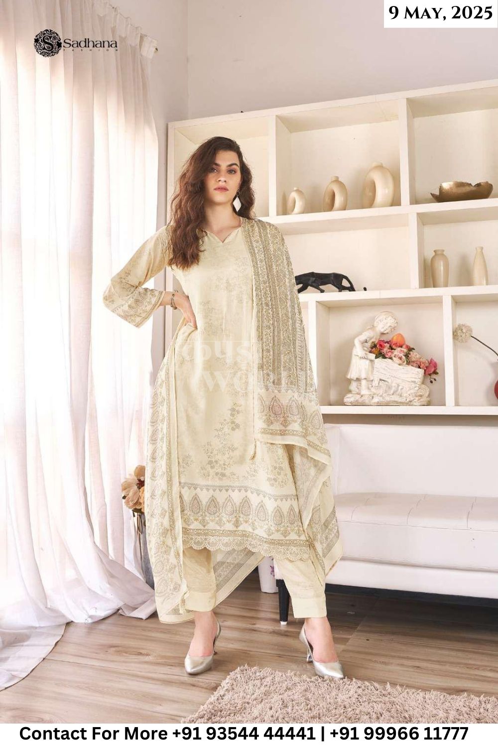 Sadhana Catalogue - The Secret Garden: Pure Muslin Silk Fancy Ladies Suit Dealer